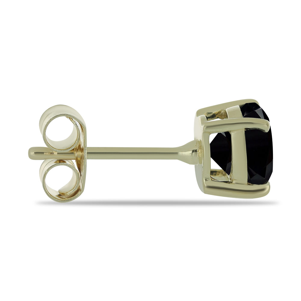Pozlátené Strieborné Náušnice s Čiernym Spinelom 2 