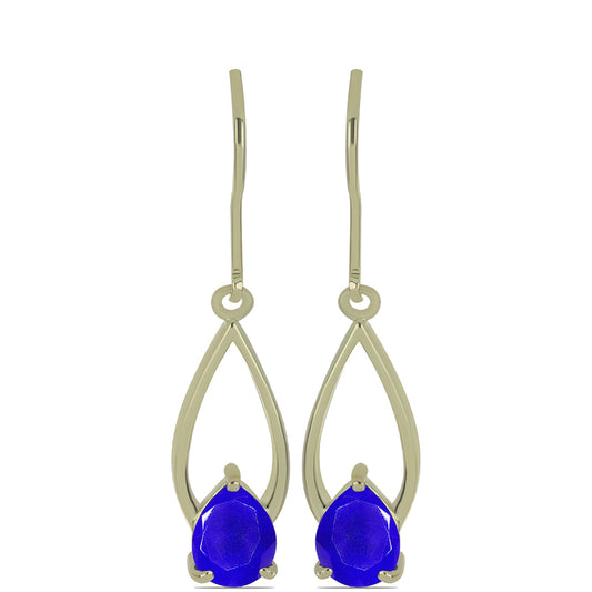 Pozlátené Strieborné Náušnice s Modrým Achátom