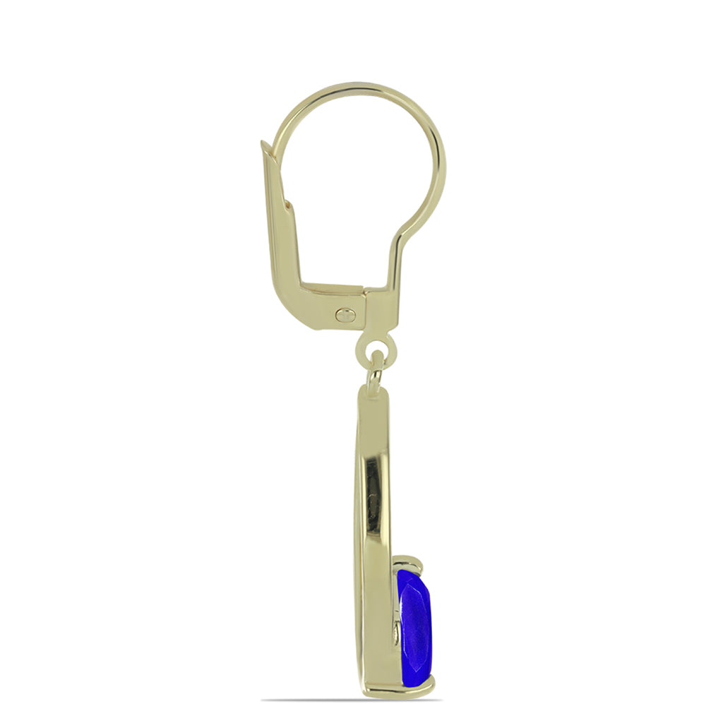 Pozlátené Strieborné Náušnice s Modrým Achátom 2 