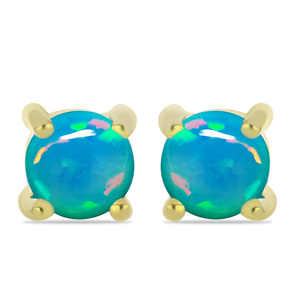 Pozlátené Strieborné Náušnice s Etiópskym Paraiba Modrým Opálom 1 
