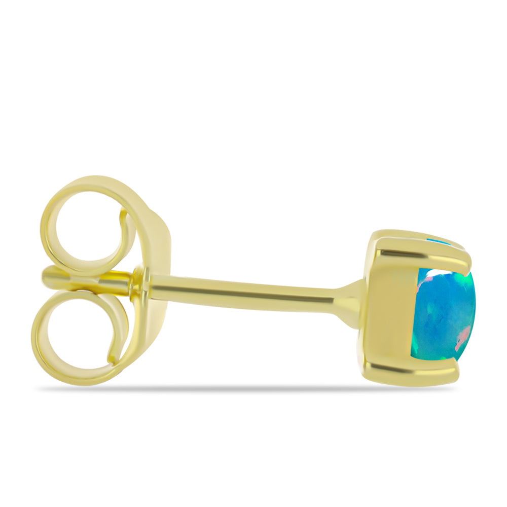 Pozlátené Strieborné Náušnice s Etiópskym Paraiba Modrým Opálom