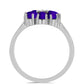 Strieborný Prsteň s Fialovým Nefritom a Bielym Topásom