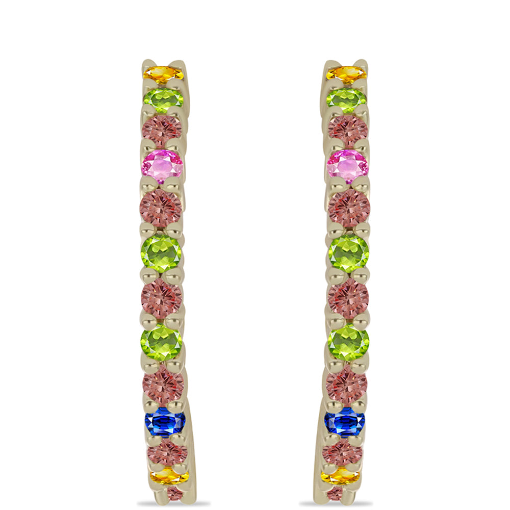 Pozlátené Strieborné Náušnice s Dúhovým Zafírom