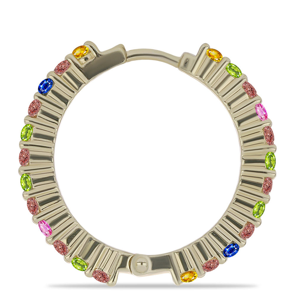 Pozlátené Strieborné Náušnice s Dúhovým Zafírom 1 