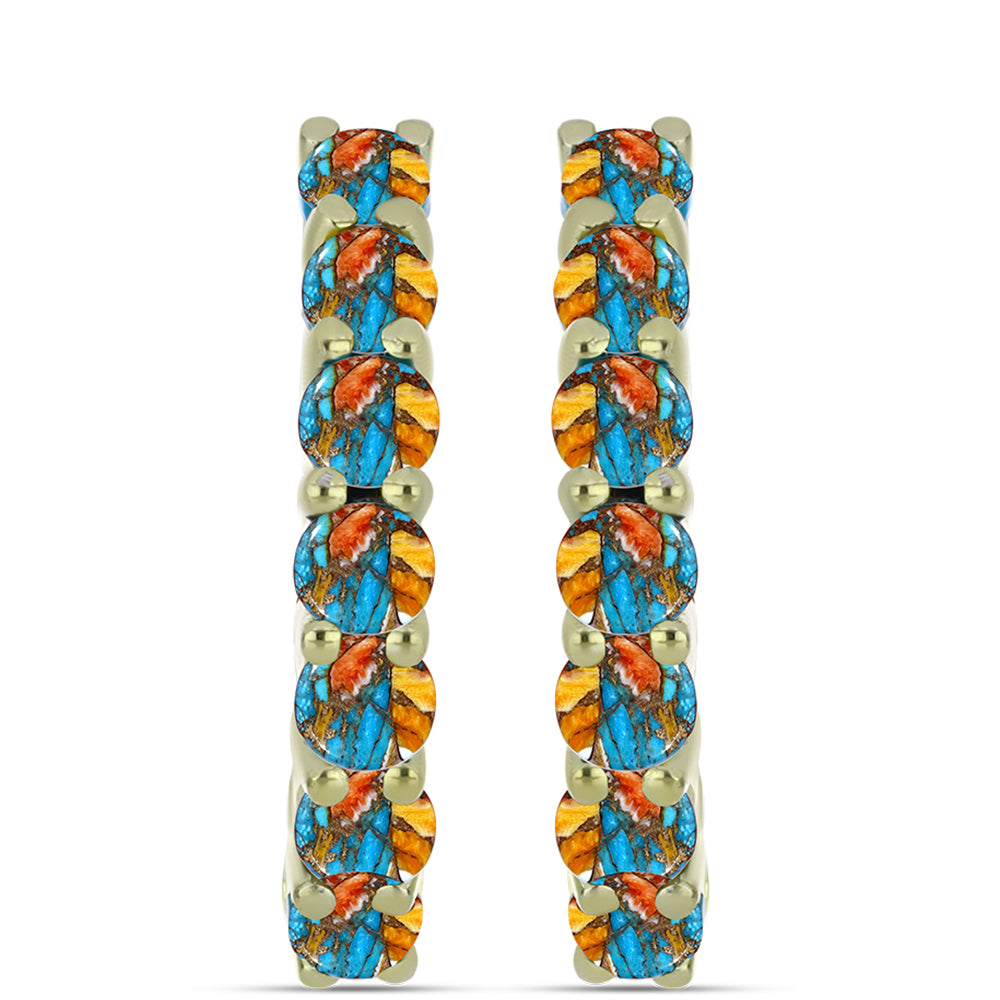 Pozlátené Strieborné Náušnice s Ustricovým Tyrkysom 1 