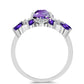 Strieborný Prsteň s Marockým Ametystom a Bielym Topásom