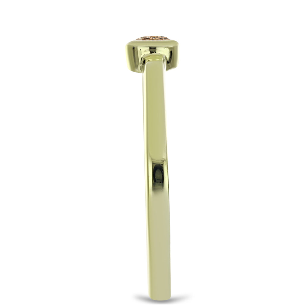 Pozlátený Strieborný Prsteň s Champagne Diamantom