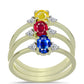 Pozlátené Strieborné Sada s Madagaskarským Rubínom a Austrálskym Modrým Zafírom ( Prsteň )