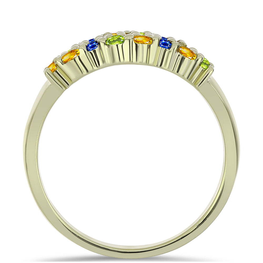 Pozlátený Strieborný Prsteň s Dúhovým Zafírom 2 