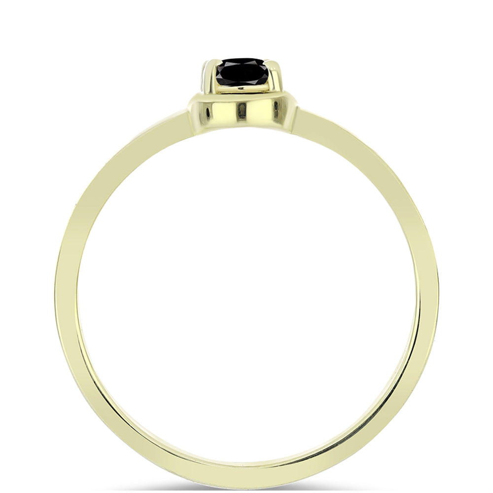 Pozlátený Strieborný Prsteň s so Suwarským Čiernym Ónyxom 2 