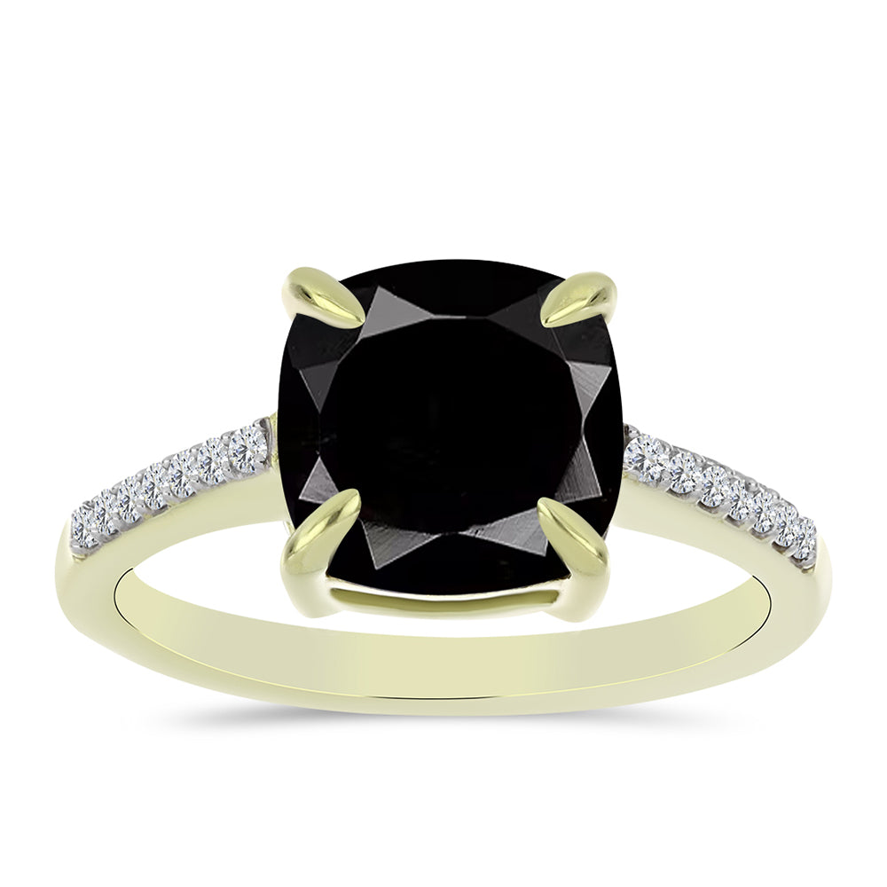 Pozlátený Strieborný Prsteň s so Suwarským Čiernym Ónyxom a Bielym Topásom 3 