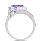 Strieborný Prsteň s Rose De France Ametystom a Bielym Topásom
