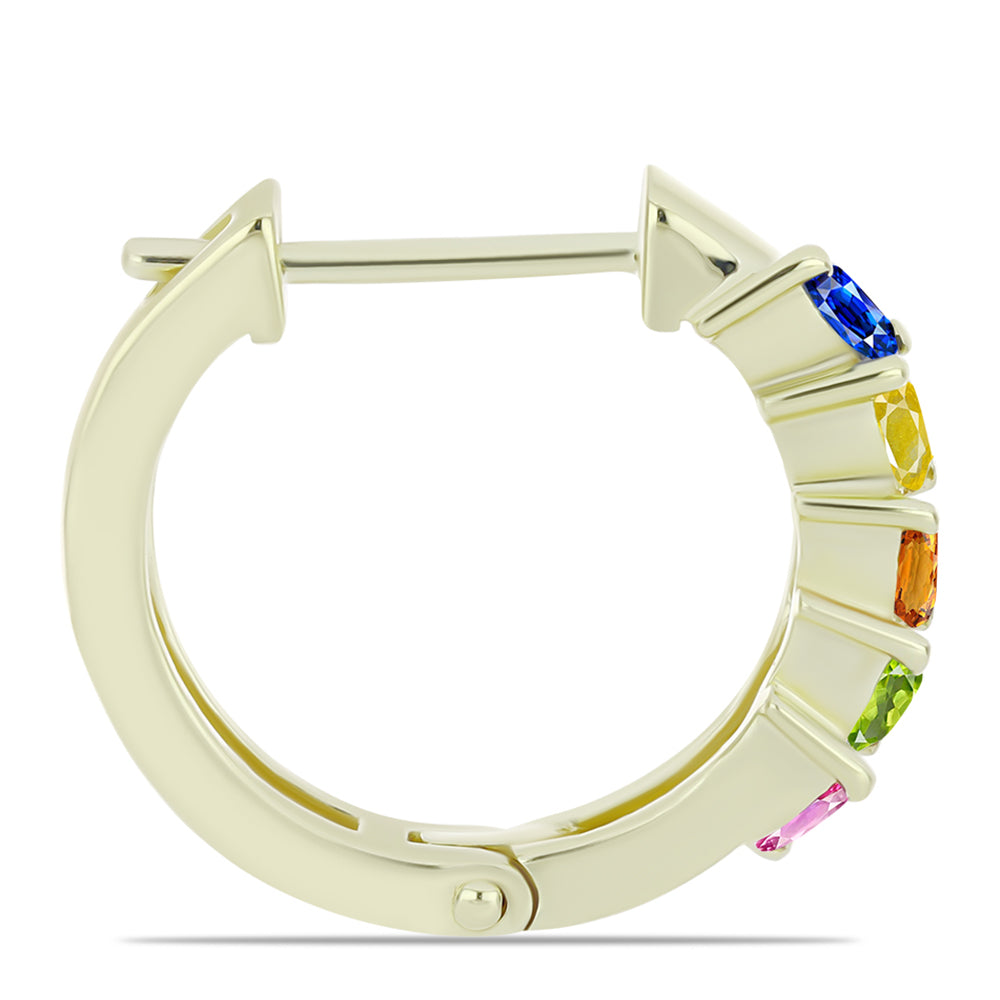 Pozlátené Strieborné Náušnice s Dúhovým Zafírom 2 