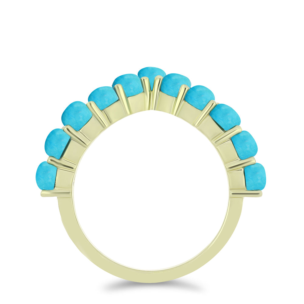 Pozlátený Strieborný Prsteň s so Sleeping Beauty Tyrkysom