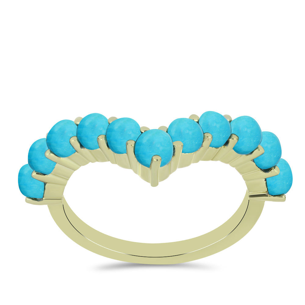 Pozlátený Strieborný Prsteň s so Sleeping Beauty Tyrkysom