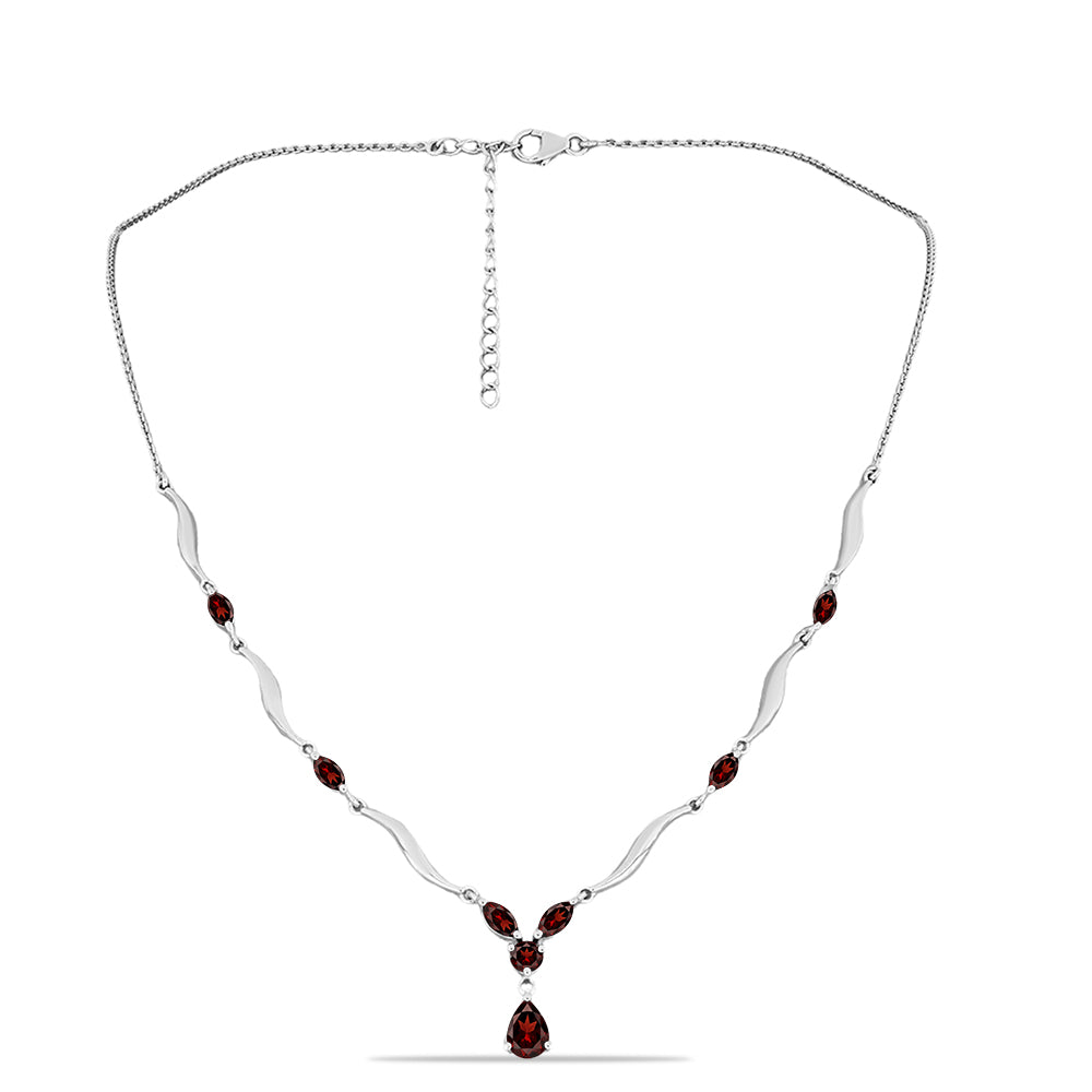 Strieborný Náhrdelník s Bartonským Granátom