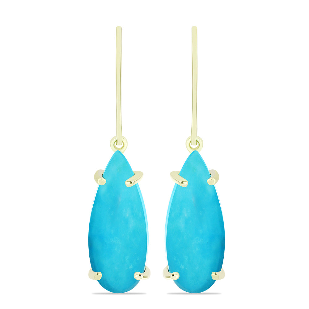 Pozlátené Strieborné Náušnice s so Sleeping Beauty Tyrkysom 1 