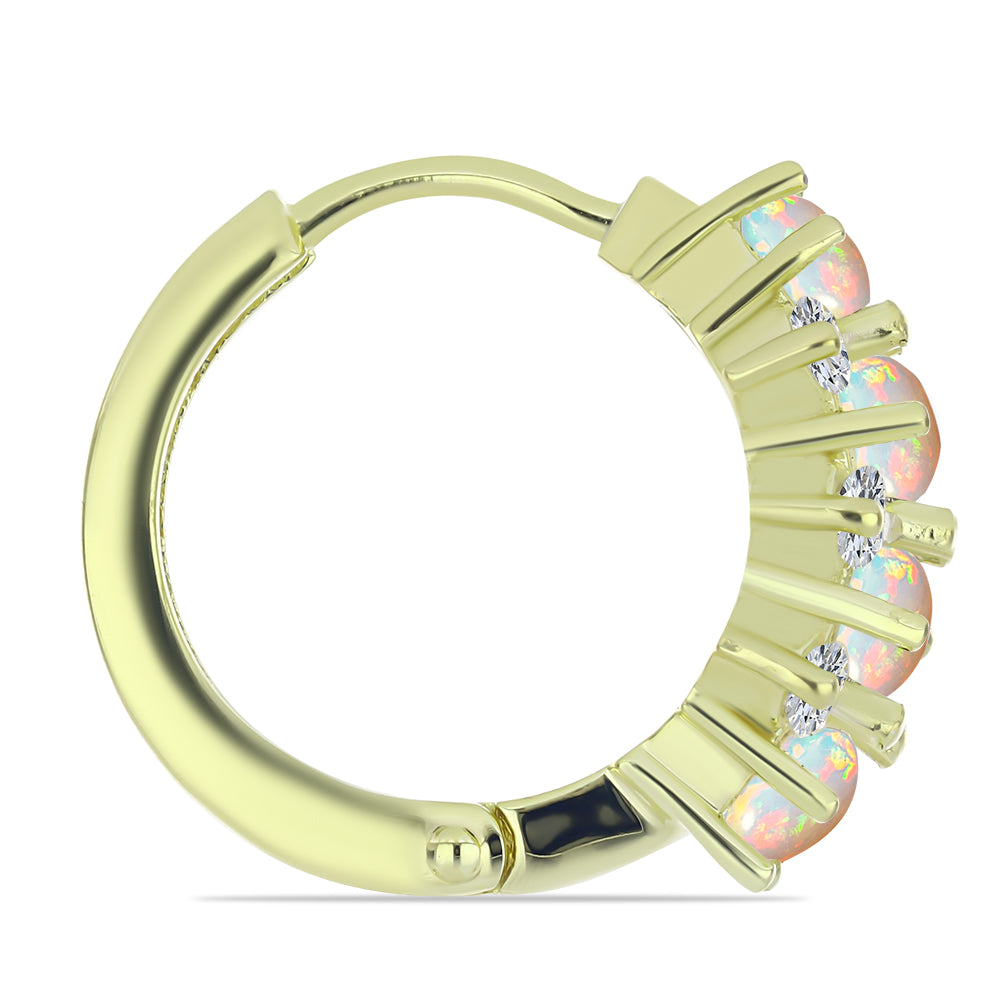 Pozlátené Strieborné Náušnice s Etiópskym Opálom z Lega Dembi a Bielym Topásom 2 