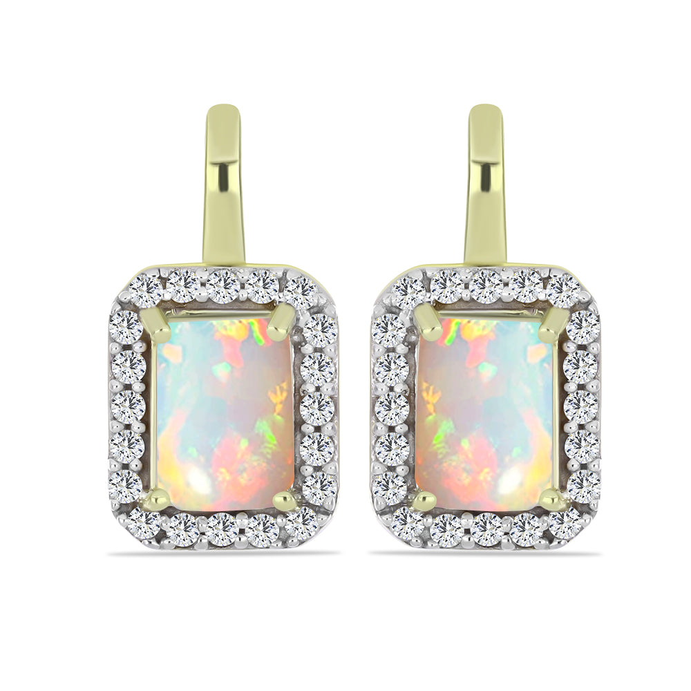 Pozlátené Strieborné Náušnice s Etiópskym Opálom z Lega Dembi a Bielym Topásom 1 