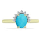 Pozlátený Strieborný Prsteň s so Sleeping Beauty Tyrkysom a Bielym Topásom