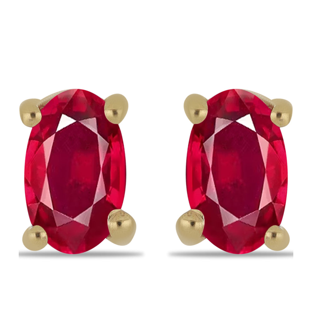 Pozlátené Strieborné Náušnice s Madagaskarským Rubínom