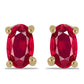 Pozlátené Strieborné Náušnice s Madagaskarským Rubínom