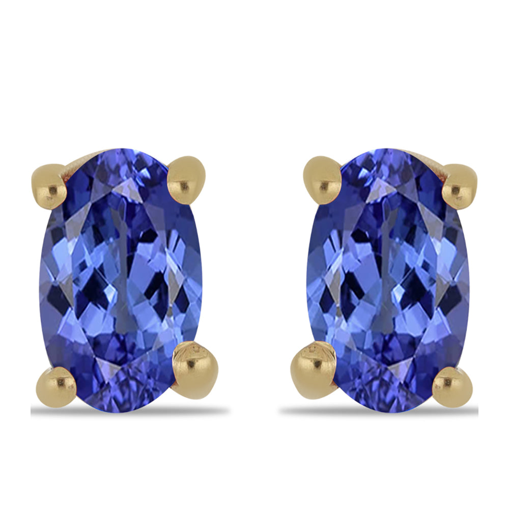 Pozlátené Strieborné Náušnice s Tanzanitom 1 
