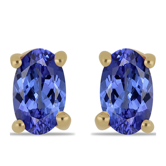 Pozlátené Strieborné Náušnice s Tanzanitom