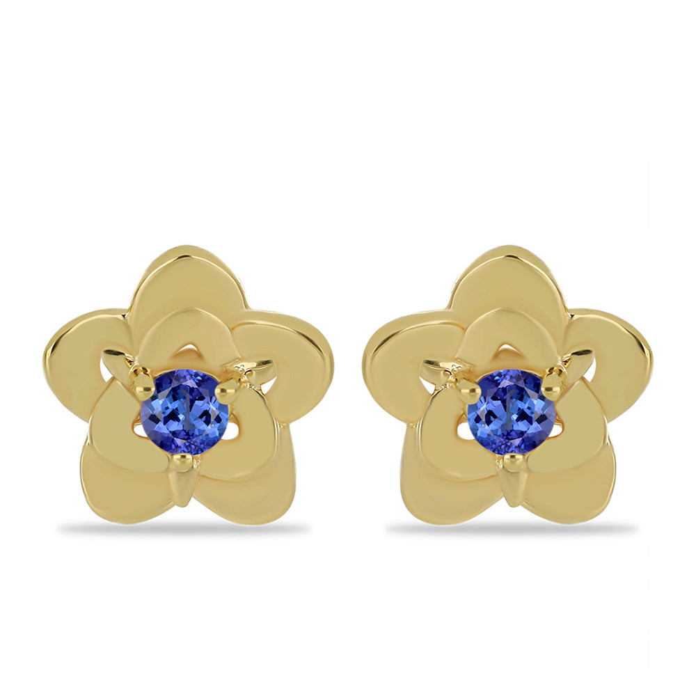Pozlátené Strieborné Náušnice s Tanzanitom