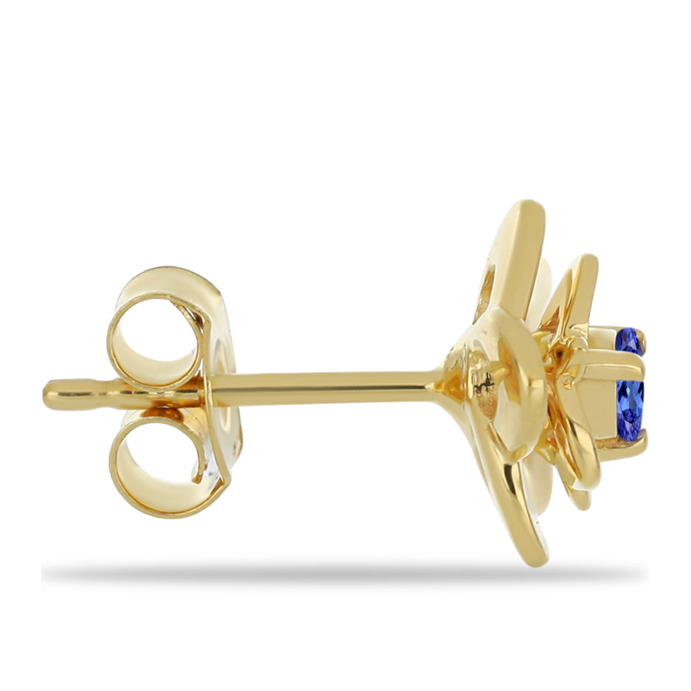 Pozlátené Strieborné Náušnice s Tanzanitom 2 