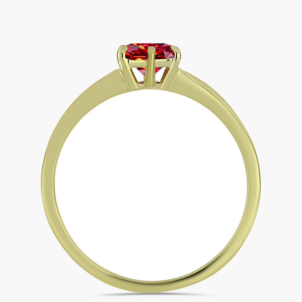 Pozlátený Strieborný Prsteň s Majestátnym červeným moissanitom 2 