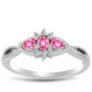 Strieborný Prsteň s Ružovým Turmalínom z Pelmadulla a Bielym Topásom