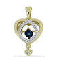 Pozlátený Strieborný Prívesok s Modrým tancujúcim diamantom a Bielym Topásom