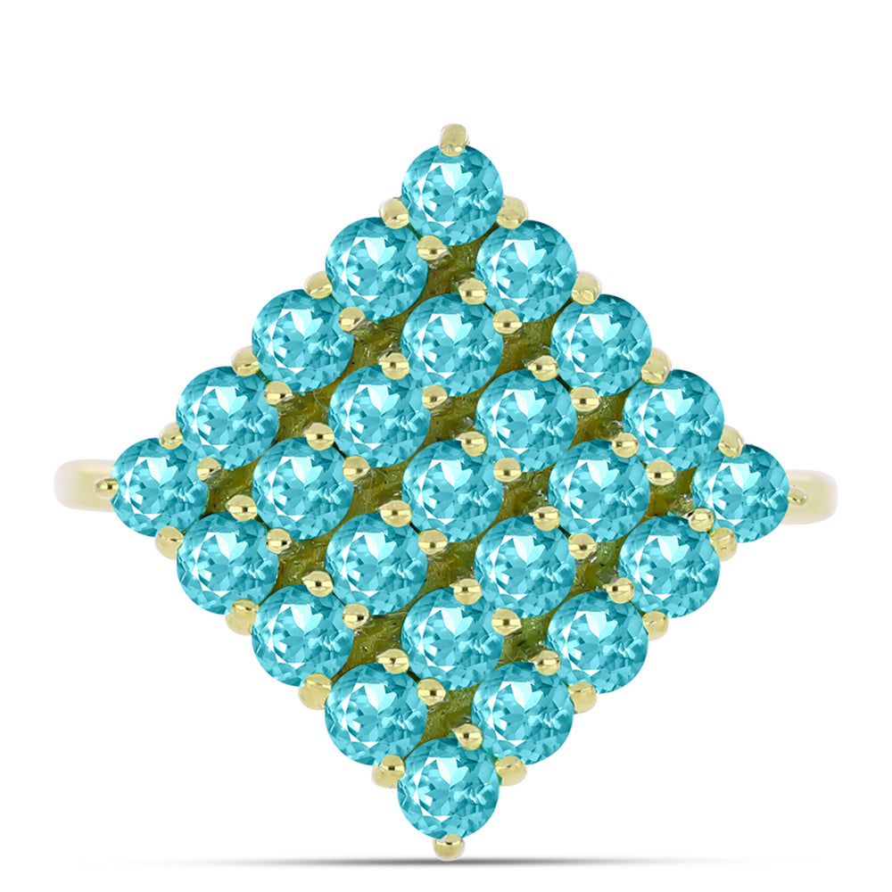 Pozlátený Strieborný Prsteň s Paraiba Kremeňom