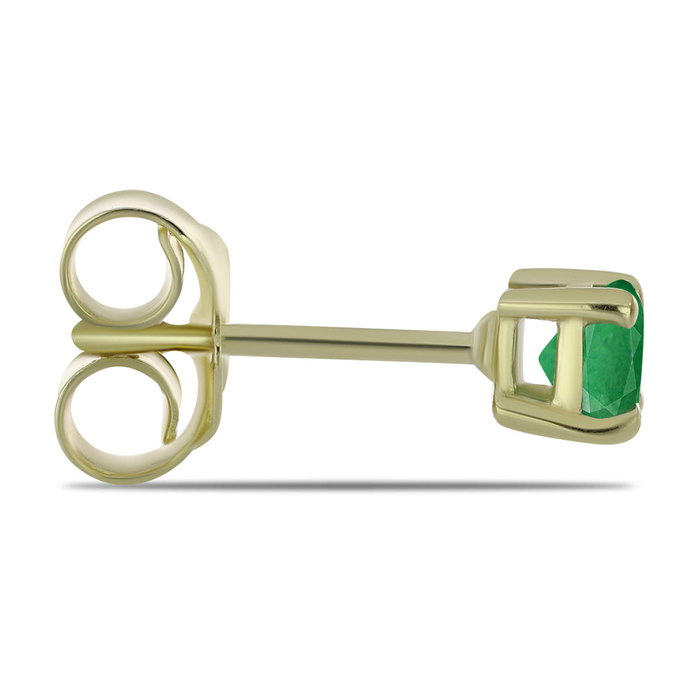 Pozlátené Strieborné Náušnice s so Zambijským Smaragdom