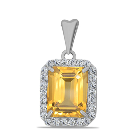 Strieborný Prívesok s Uralským Citrínom a Bielym Topásom