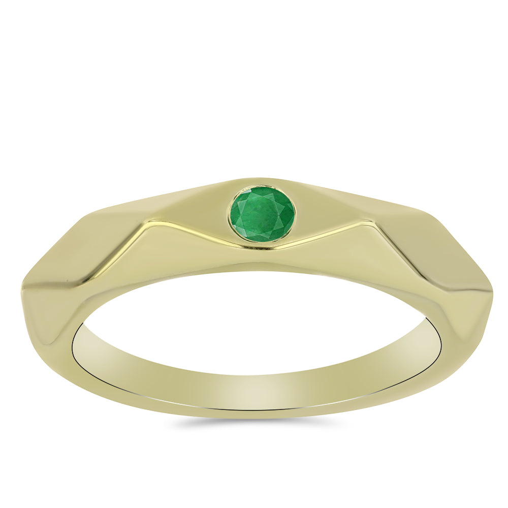 Pozlátený Strieborný Prsteň s so Zambijským Smaragdom 3 