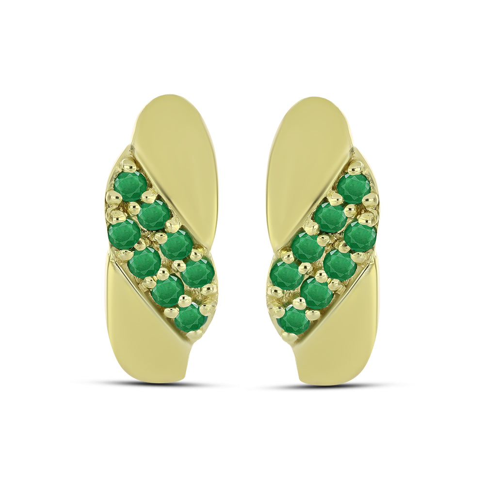 Pozlátené Strieborné Náušnice s so Zambijským Smaragdom 1 