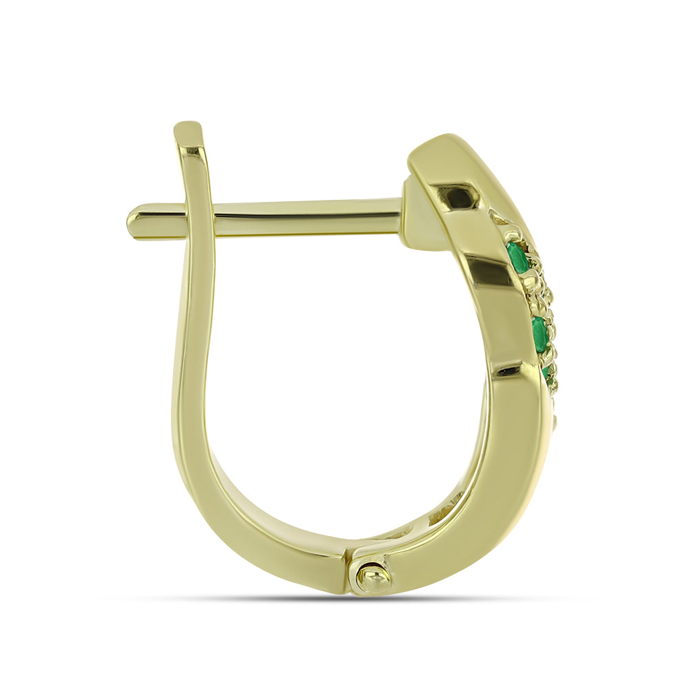 Pozlátené Strieborné Náušnice s so Zambijským Smaragdom