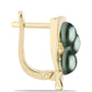 Pozlátené Strieborné Náušnice s so Sladkovodnou perlou v podobe Tahitskej zelenej ilúzie