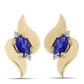 Pozlátené Strieborné Náušnice s Lapisom Lazuli a Bielym Topásom