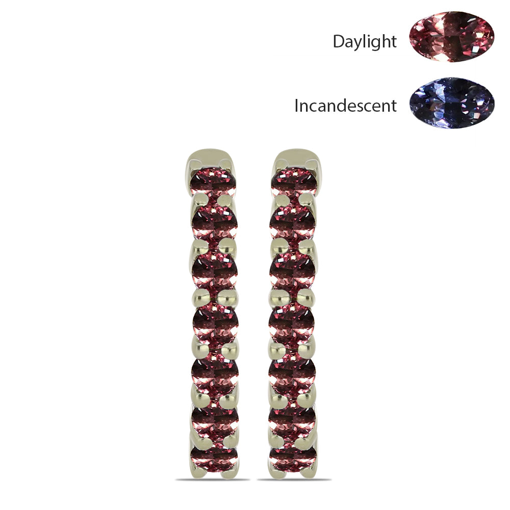 Pozlátené Strieborné Náušnice s Ivory Meňavým Granátom