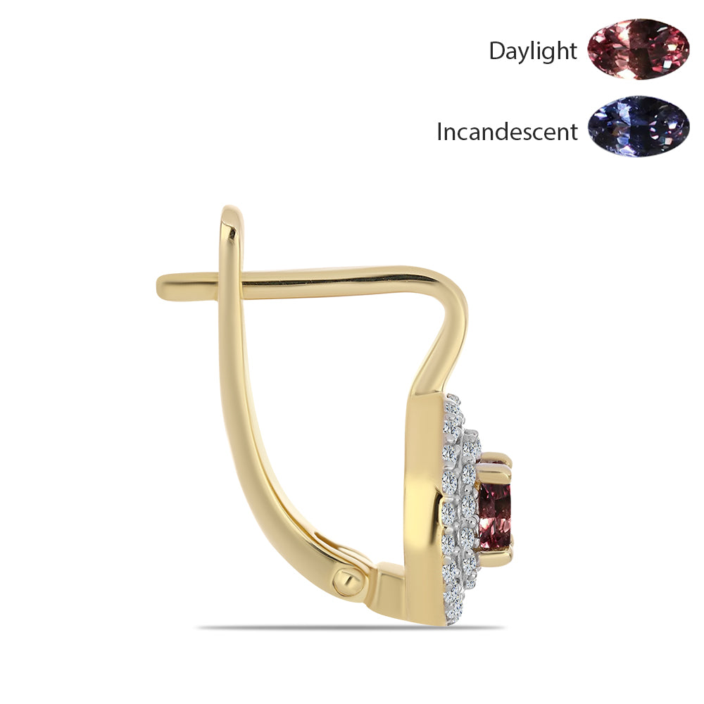 Pozlátené Strieborné Náušnice s Ivory Meňavým Granátom a Bielym Topásom 2 