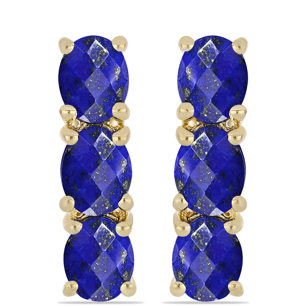 Pozlátené Strieborné Náušnice s Lapisom Lazuli 1 
