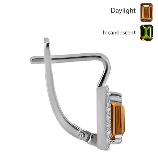 Strieborné Náušnice s Certifikovaný Anatólskym zultanitom pestovaný v laboratóriu a Bielym Topásom