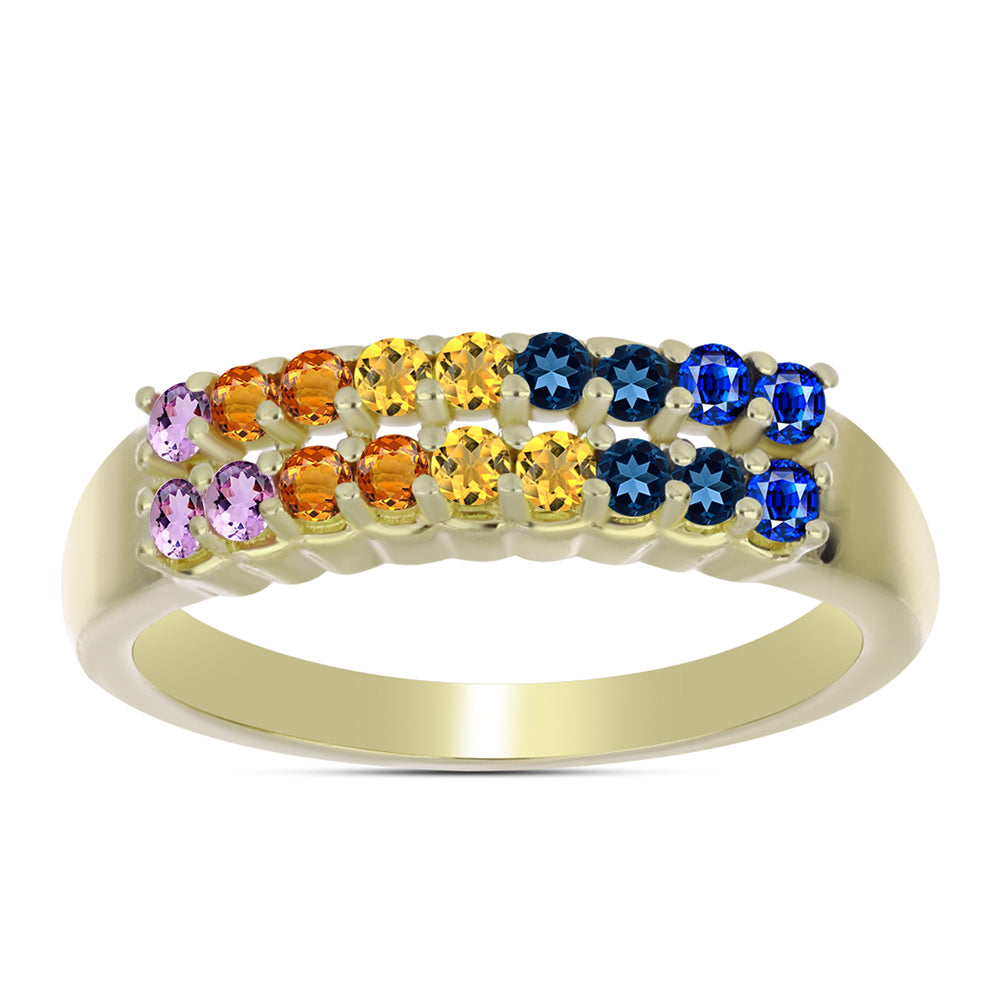 Pozlátený Strieborný Prsteň s Dúhovým Zafírom 1 