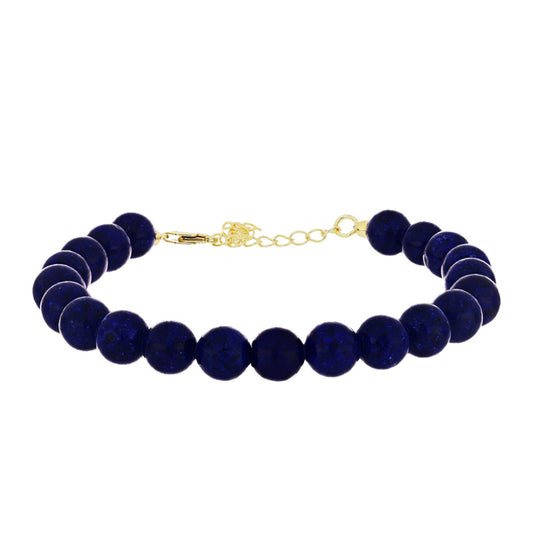 Pozlátený Strieborný Náramok s Lapisom Lazuli