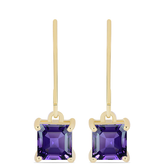 Pozlátené Strieborné Náušnice s Marockým Ametystom