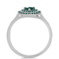 Strieborný Prsteň s Zelenkavý morsky modrý Moissanitom