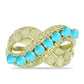 Pozlátený Strieborný Prsteň s so Sleeping Beauty Tyrkysom
